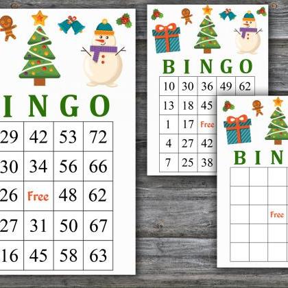 Snowman Bingo Game,christmas Bingo Game,christmas..