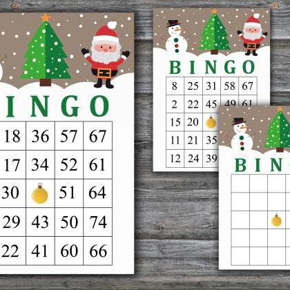 Santa Claus And Snowman Bingo Game,christmas Bingo..