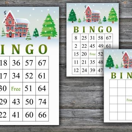  Cartoon Christmas House bingo game..