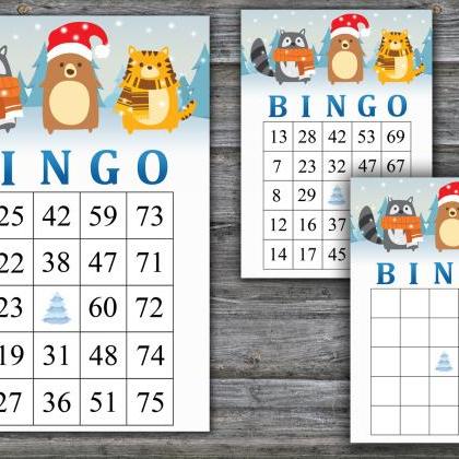 Winter animals bingo game,Winter an..