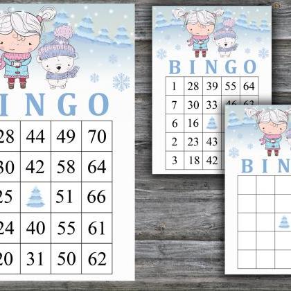 Polar Bear Bingo Game,christmas Animals Bingo..