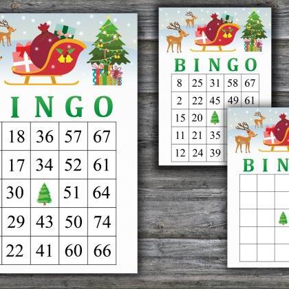 Rudolph Bingo Game,santa Claus Sleigh Bingo..