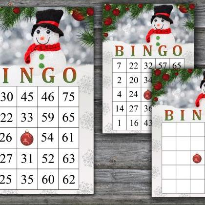 Snowman Bingo Game,merry Christmas Bingo..