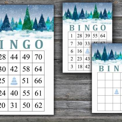 Winter Forest Bingo Game,merry Christmas Bingo..