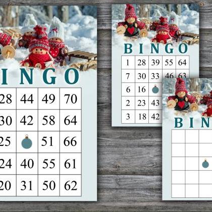 Christmas Gnomes Bingo Game,merry Christmas Bingo..