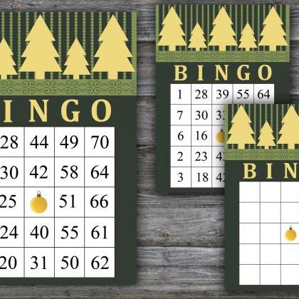 Gold Christmas Tree Bingo Game,merry Christmas..