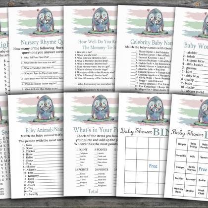 Penguin Baby Shower Games Package,baby Shower Game..