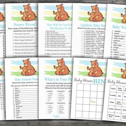 Bear Baby Shower Games Package,baby Shower Game..