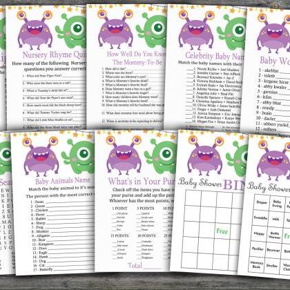 Monster Baby Shower Games Package,baby Shower Game..