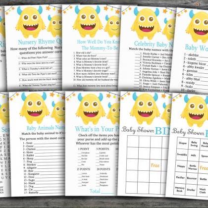 Monster Baby Shower Games Package,baby Shower Game..