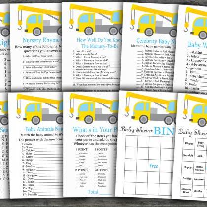 Crane Baby Shower Games Package,construction Baby..
