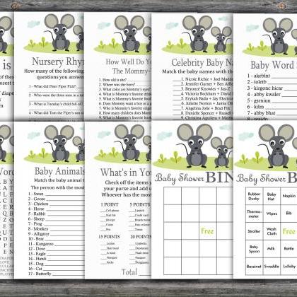 Little Mouse Baby Shower Games Package,mice Baby..