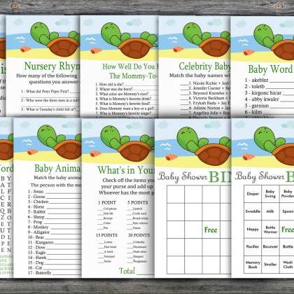 Seaturtle Baby Shower Games Package,under The Sea..