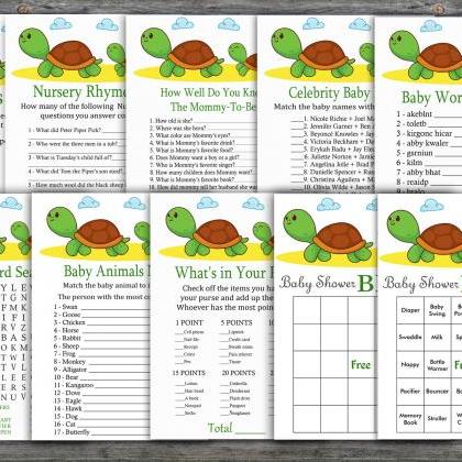 Seaturtle Baby Shower Games Package,funny Turtle..