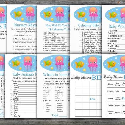 Jellyfish Baby Shower Games Package,under The Sea..