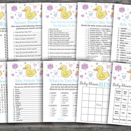 Rubber Duck Baby Shower Games Package,yellow..