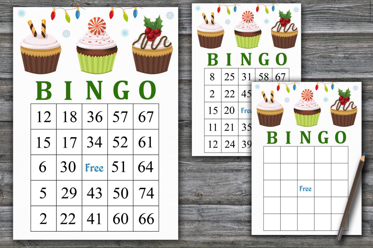 Christmas Cake Bingo Game,christmas Bingo Game,christmas Party Bingo,holiday Bingo Card,instant Download