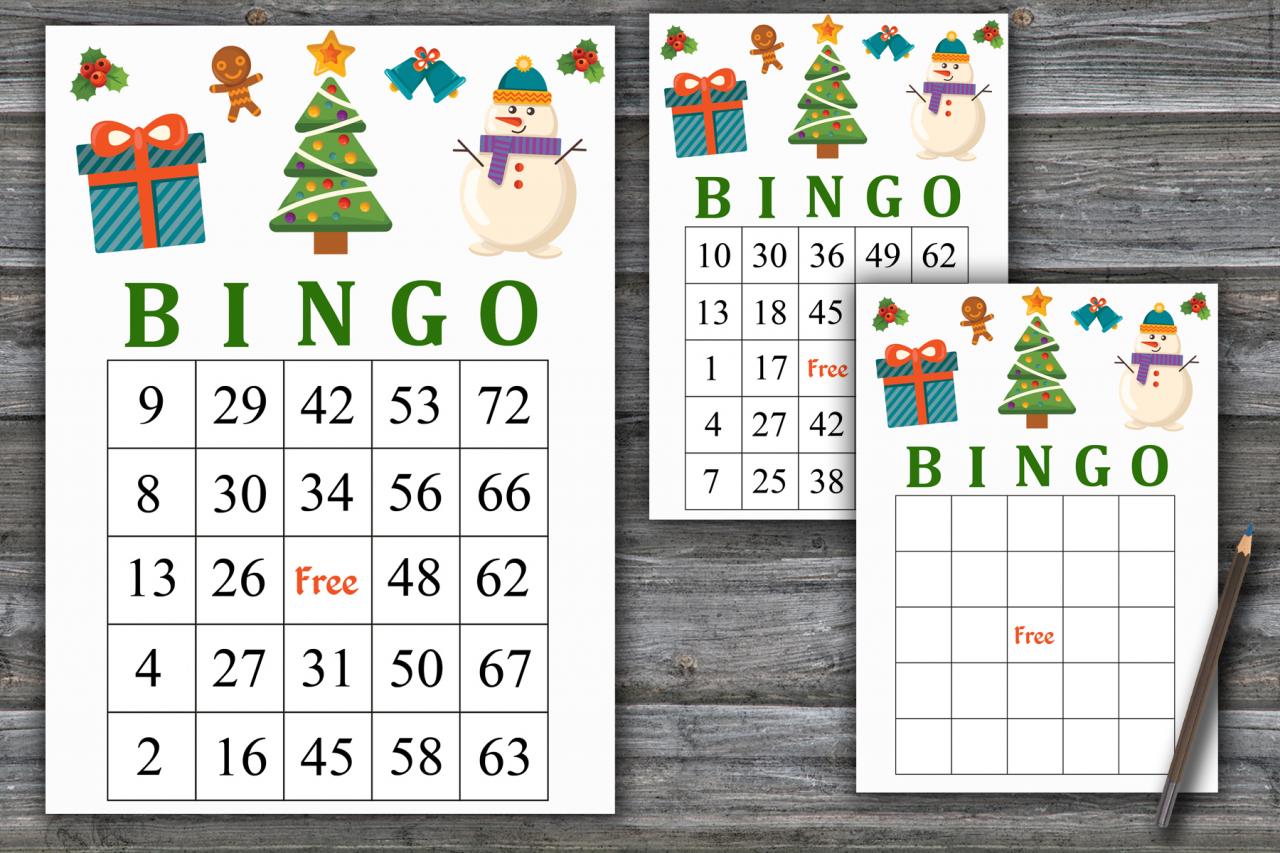 Snowman Bingo Game,christmas Bingo Game,christmas Party Bingo,holiday Bingo Card,instant Download