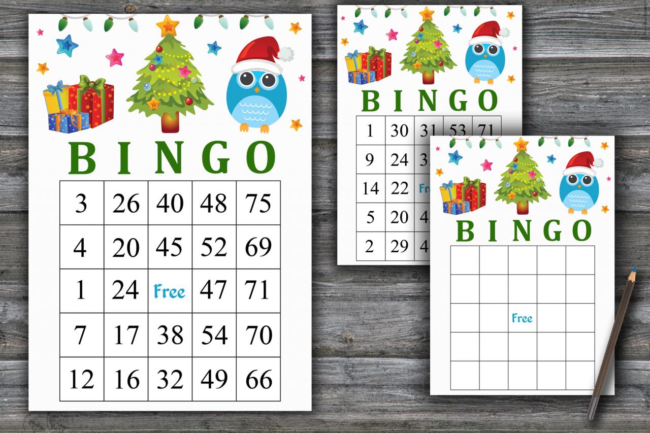 Christmas Tree Bingo,christmas Bingo Game,christmas Party Bingo,holiday Bingo Card,instant Download