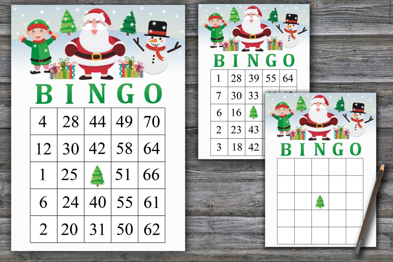 Happy Santa Claus Bingo Game,christmas Bingo Card,christmas Bingo Game,christmas Party Bingo,holiday Bingo Card,instant Download