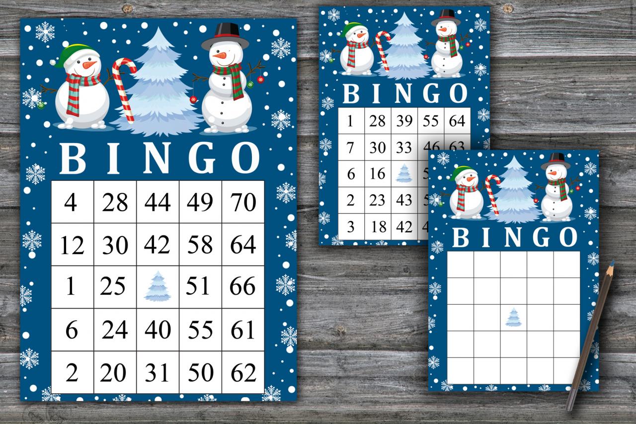 Snowman Bingo Game,merry Christmas Bingo Card,christmas Bingo Game,christmas Party Bingo,holiday Bingo Card,instant Download