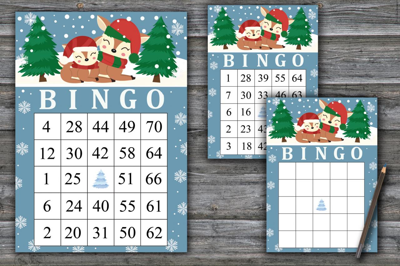 Christmas Deer Bingo Game,merry Christmas Bingo Card,christmas Bingo Game,christmas Party Bingo,holiday Bingo Card,instant Download