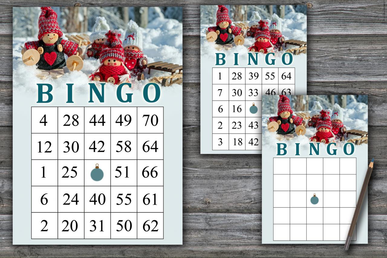 Christmas Gnomes Bingo Game,merry Christmas Bingo Card,christmas Bingo Game, christmas Party Bingo,ho on Luulla for Free Printable Christmas Bingo Cards 1 75