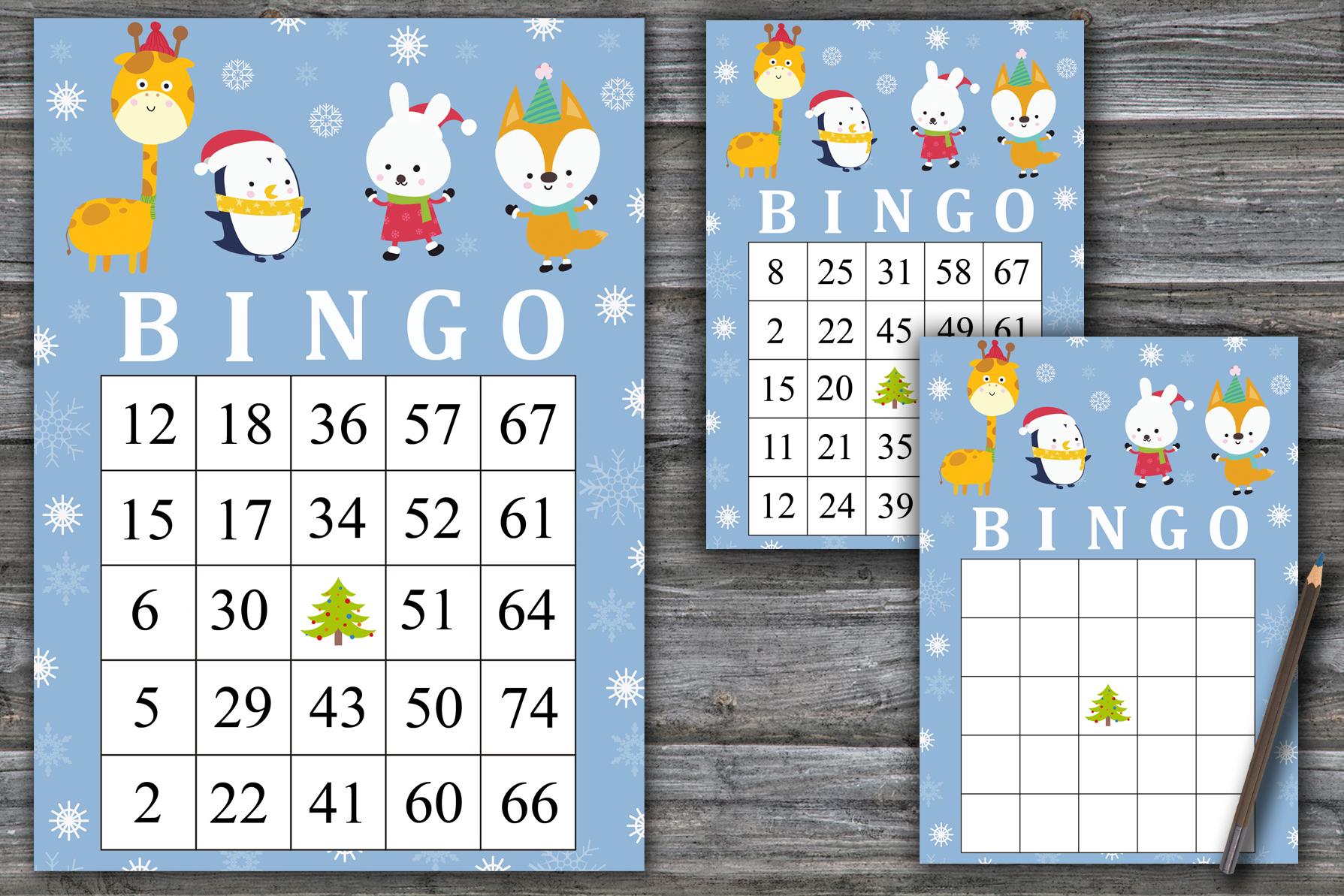 Winter animals bingo game,Christmas bingo game,Christmas Party bingo,Holiday Bingo card,INSTANT DOWNLOAD