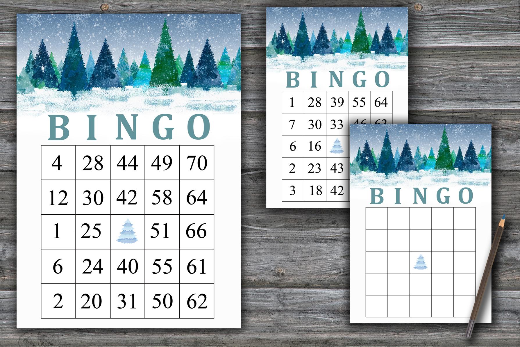 Winter forest bingo game,Merry christmas bingo card,Christmas bingo game,Christmas Party bingo,Holiday Bingo card,INSTANT DOWNLOAD