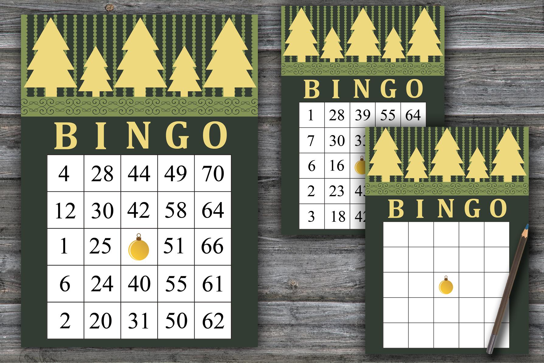 Gold Christmas Tree Bingo Game,merry Christmas Bingo Card,christmas Bingo Game,christmas Party Bingo,holiday Bingo Card,instant Download