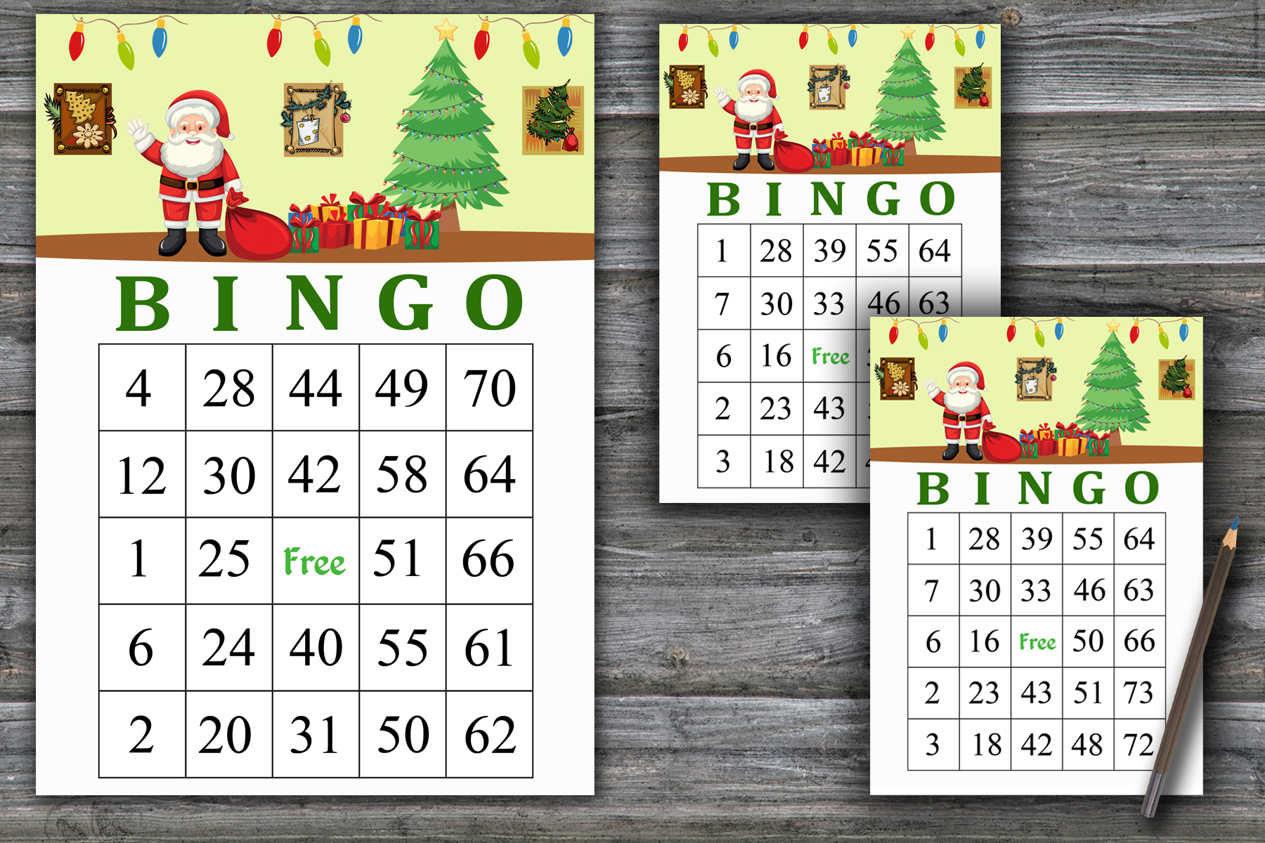 Santa Claus Bingo Bingo Game,santa Claus Bingo Card,christmas Bingo ...